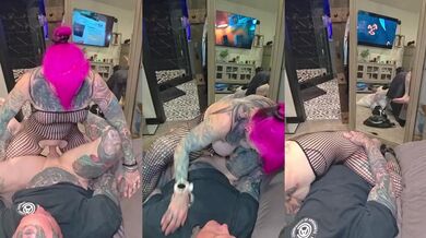 Amazon Position Tattooed Femdom MILF destroys muscular dick
