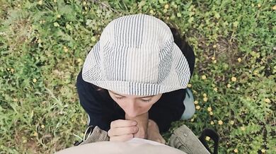 Rave girl deepthroats stranger's huge cock public risky blowjob almost caught cum in mouth
