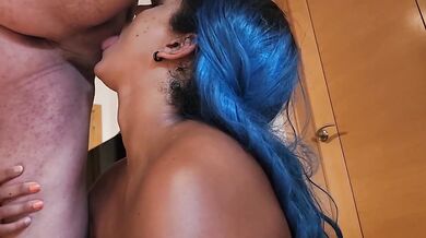 Blowjob to Face Ruined by Huge Facial Cumshot deepthroat sloppy head ebony