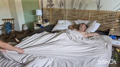 Waking up desperate for his cock she takes control