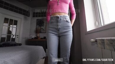 Stepbrother destroys torn jeans exposes tight panties
