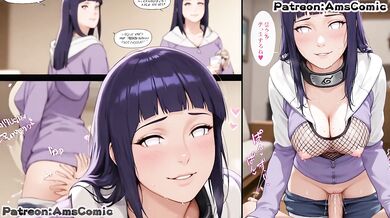 Big tits Hinata Hyuga gets destroyed in rough hentai blowjob cumshot