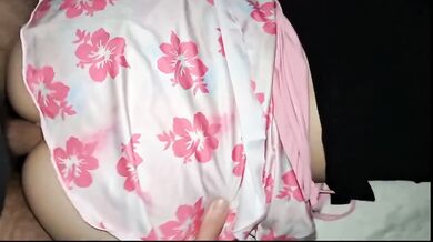 Stepdaughter’s big booty in mini skirt gets destroyed doggy style surprise fuck