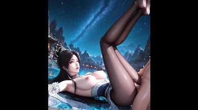 Nymphprince's hot wet pussy deep in the 3D CGI cum explosion