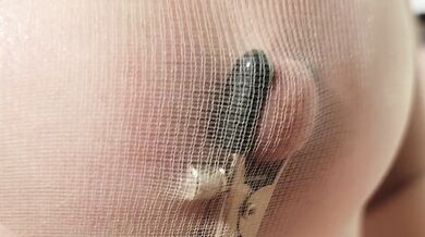 Milf pantyhose busted see through nylon big tits nipple play