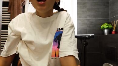 Step sis gets her tight little cunt wrecked raw POV blowjob in the bathroom