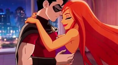 Starfire Gets Her First Rough Anal Fuck from Robin Hentai Anime