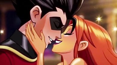 Starfire Gets Her First Rough Anal Fuck from Robin Hentai Anime