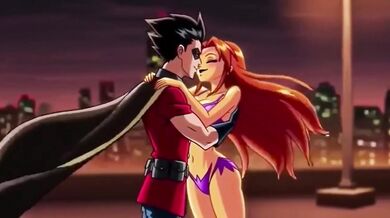 Starfire Gets Her First Rough Anal Fuck from Robin Hentai Anime