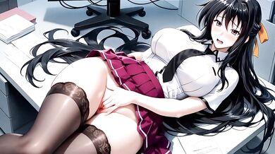 Akeno Himejima's stockinged worship for Issei Hyoudou in DXD hentai