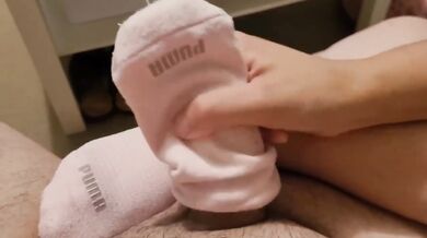 Pink Puma Socks Pounding Her Onlyfans Feet with Italian Cum