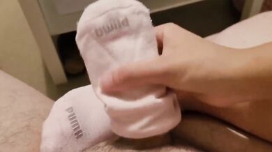 Pink Puma Socks Pounding Her Onlyfans Feet with Italian Cum