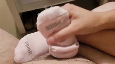 Pink Puma Socks Pounding Her Onlyfans Feet with Italian Cum