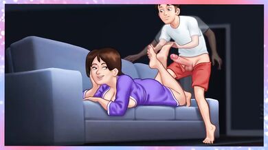 Fucking Debbie Soft Feet in Summertime Saga cumshot creampie big tits