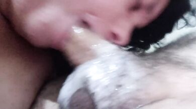 Rough deep throat blowjob with natural tits gagged insane wet sloppy spit