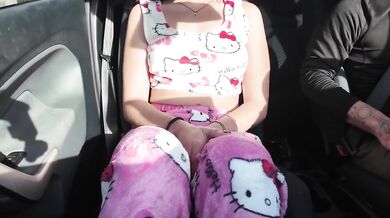 Driving my innocent stepdaughter fingered and sucked in car step dad fantasy