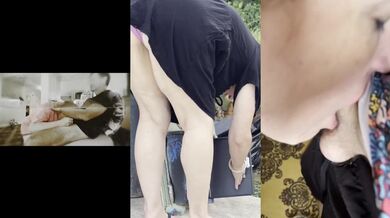 Bimbo Mom chokes on Son in law hard anal deepthroat cumshot!
