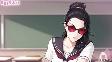 Vayne's tight uniform stuffed by her hot teacher's thick cock