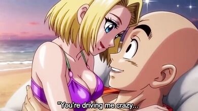 Krillin Defiled Android 18 on the Beach Hentai Xxx