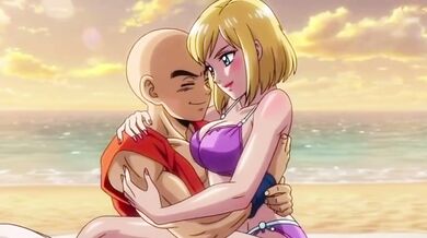 Krillin Defiled Android 18 on the Beach Hentai Xxx