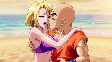 Krillin Defiled Android 18 on the Beach Hentai Xxx