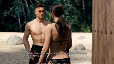 The East Block 3D Girlfriend almost catches her boyfriend jerking his big dick watching a hot beach babe Episode 33