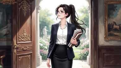 AI horny teacher loses mind in tight white lace skirt