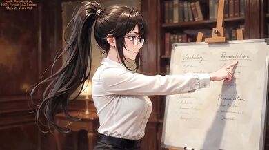 AI horny teacher loses mind in tight white lace skirt