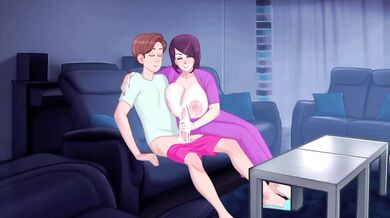 Stepmom ruined movie night with her soapy handjob