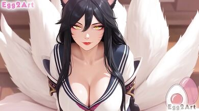 Ahri's Teacher's Lesson Cock Sloppy Hentai Blowjob Rough Cumshot