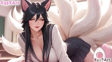 Ahri's Teacher's Lesson Cock Sloppy Hentai Blowjob Rough Cumshot
