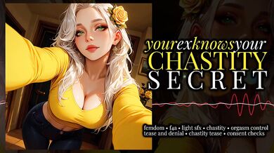 Locked heart choked by femdom chastity tease and denial