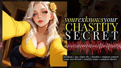 Locked heart choked by femdom chastity tease and denial