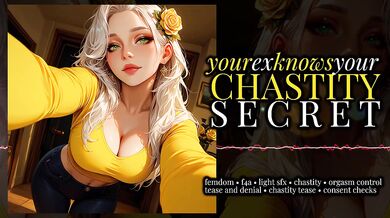 Locked heart choked by femdom chastity tease and denial