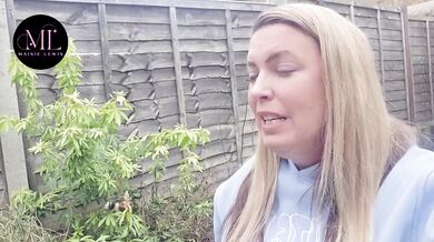 Maisie Lewis masturbates fantasizing over landscapers in her garden