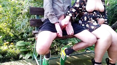 Stepmom flashes sagging tits stepson busts quick in public