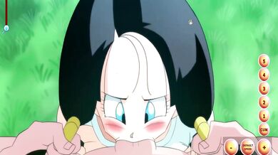 Videl chokes on Roshi’s gagging hentai training cock