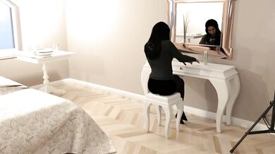 Hotwife cuckold hubby milf mesmerized by her 3D photo model abuse gameplay