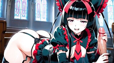Rory Mercury's goth anal with Youji Itami in the temple hentai