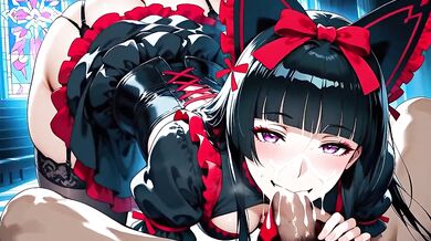 Rory Mercury's goth anal with Youji Itami in the temple hentai