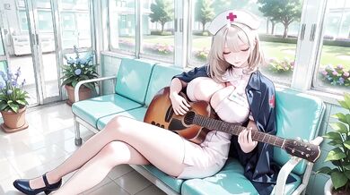Blonde nurse stripped bare glistening thighs panting in the hallway white coat still clinging