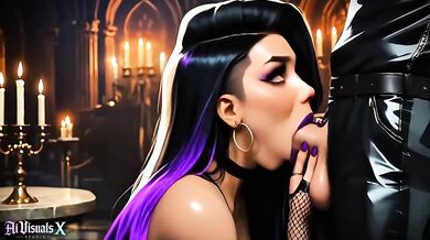 Goth Latina Slut Destroyed in Haunted Mansion Creampie and Titfuck