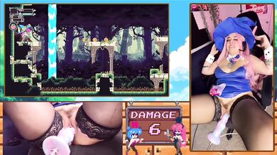 Gooner Girl Squirts On Fuck Machine While Playing Lewd Games