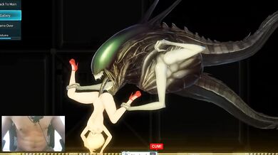 Giant alien cock destroys cute blonde cosplay slut raw and rough