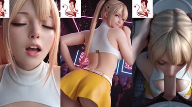 Blonde bombshell gets choked on big cock gets ruined by ai