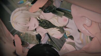 Hentai Milf anal creampie 4K threesome stepmom wuwa POV DP