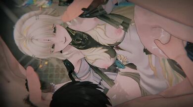 Hentai Milf anal creampie 4K threesome stepmom wuwa POV DP