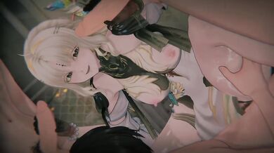 Hentai Milf anal creampie 4K threesome stepmom wuwa POV DP