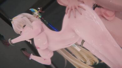 Hentai Milf anal creampie 4K threesome stepmom wuwa POV DP