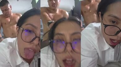 Secretary’s slutty office anal creampie with boss